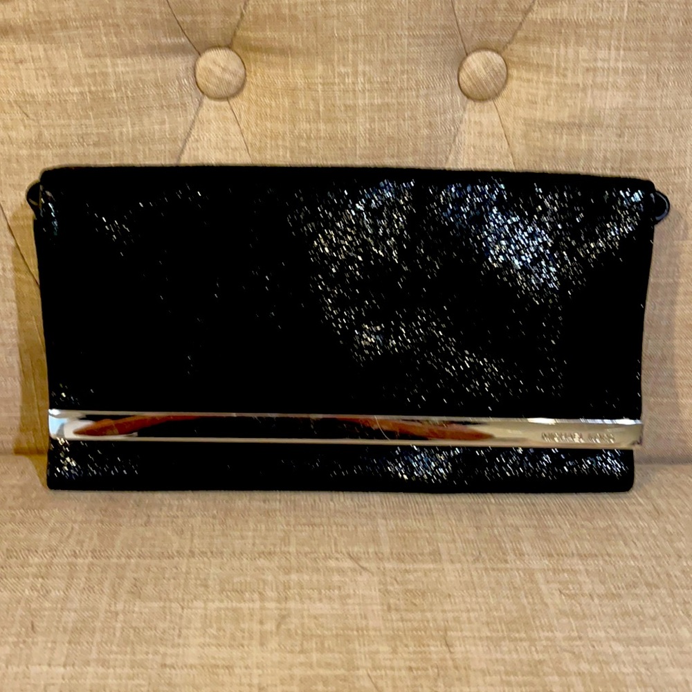 Michael kors shiny soft leather clutch